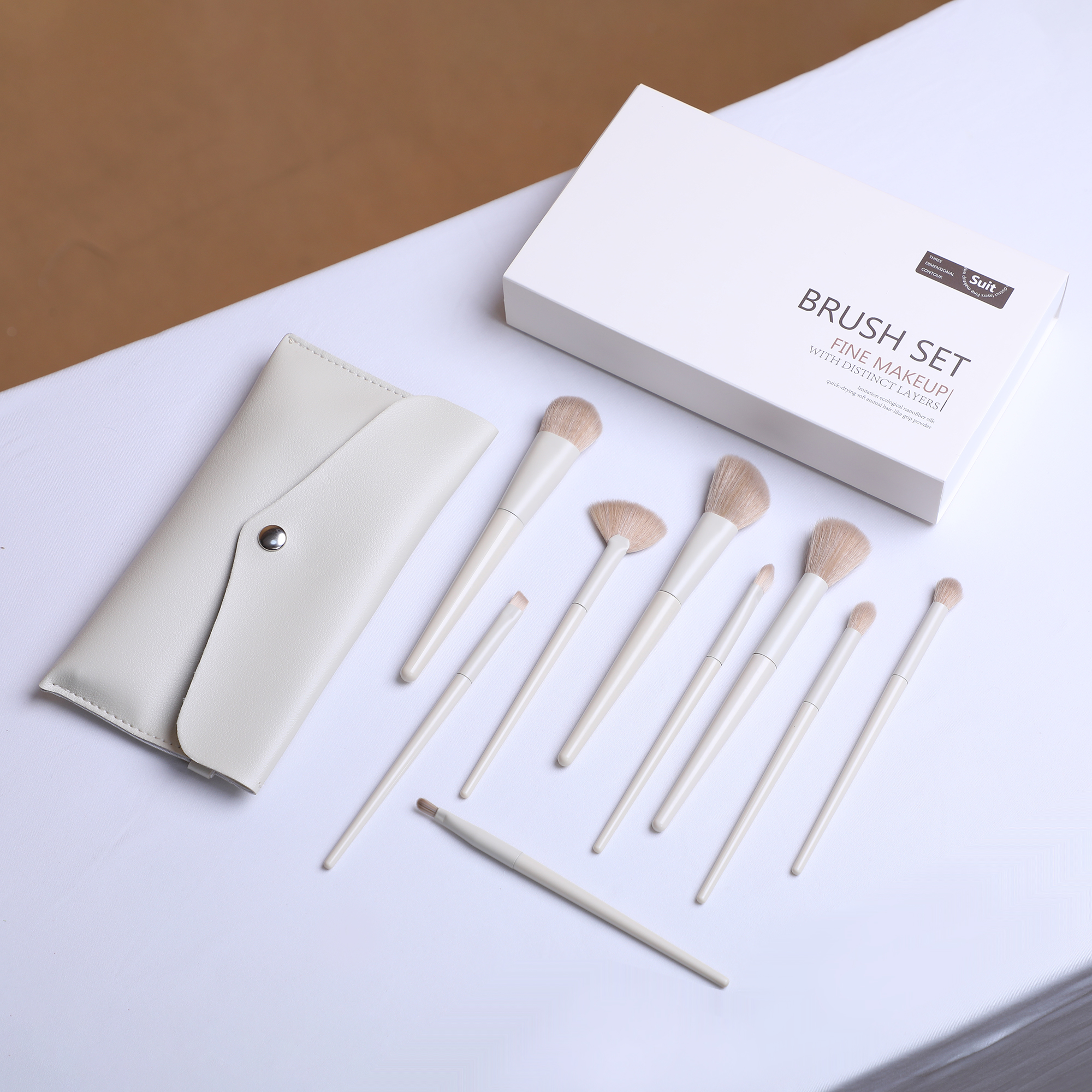 Complete 10-Piece Makeup Brush Set for Your Beauty Needs - Includes Powder, Foundation, Contour, Blush, Highlight, Blending, Color Application, Eyeshadow, Concealer, and Brow Brushes!